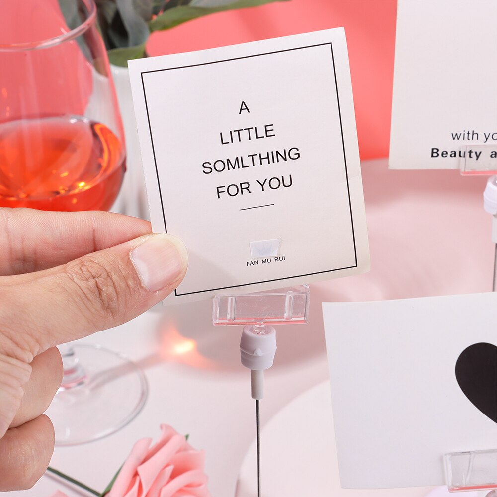 1/5/10Pcs Wedding Table Number Holder Stands Name Seating Labels Placecard Clips Photo Picture Cards Display Stand