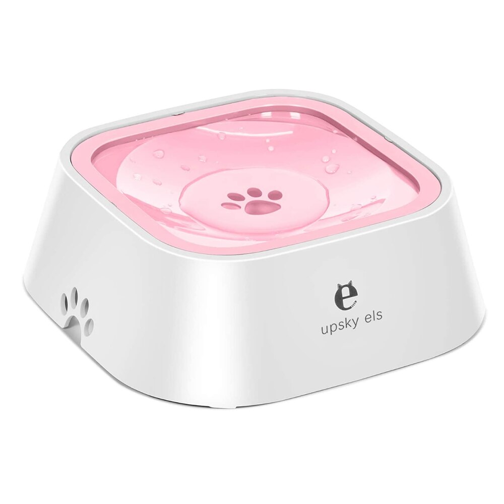 UPSKY 1.5L ciotola per cani senza versamento mangiatoia per acqua lenta bocca antibagnatura ciotola per gatti uso del veicolo distributore di acqua per animali domestici antiscivolo ciotola per acqua: rosa no mat