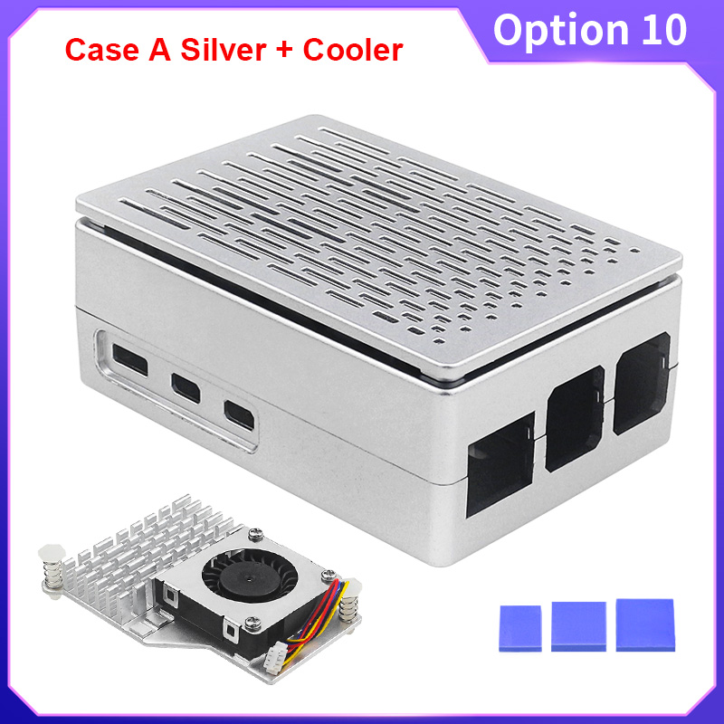 Raspberry Pi 5 ABS Case Black Silver Plastic Shell Optional PWM Cooling Fan Protection Box for Raspberry Pi 5: Gold