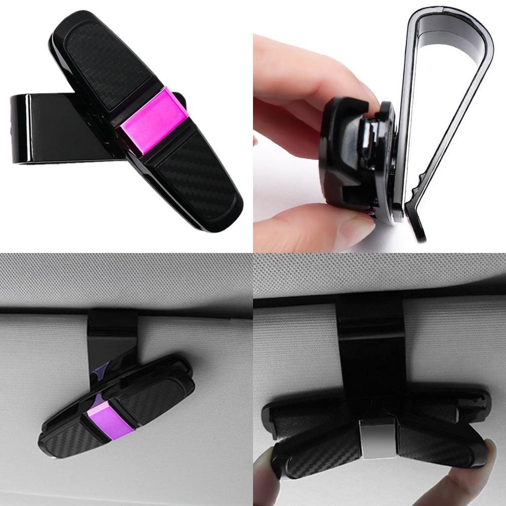 S-Type Carbon Solderen Auto Bril Clip Zonnebril Dubbele Clip Zonneklep Zonnebril Wetsvoorstel Houder Multifunctionele Auto Levert