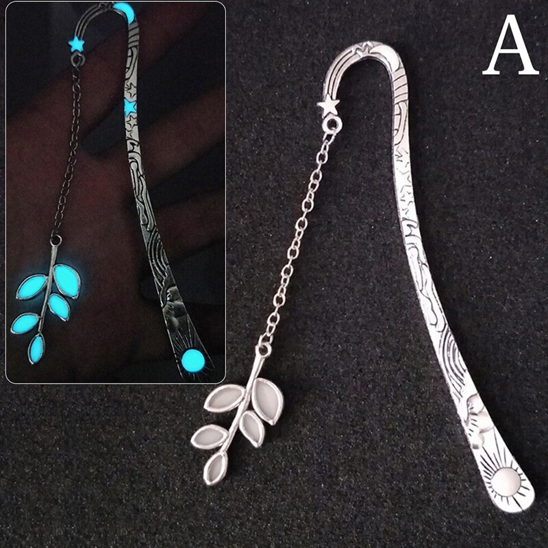 Book Markers Luminous Bookmarks For Books Leaves Crown Label Read Maker Book Mark Stationery A B C 3 Styles Bookmarks For Books