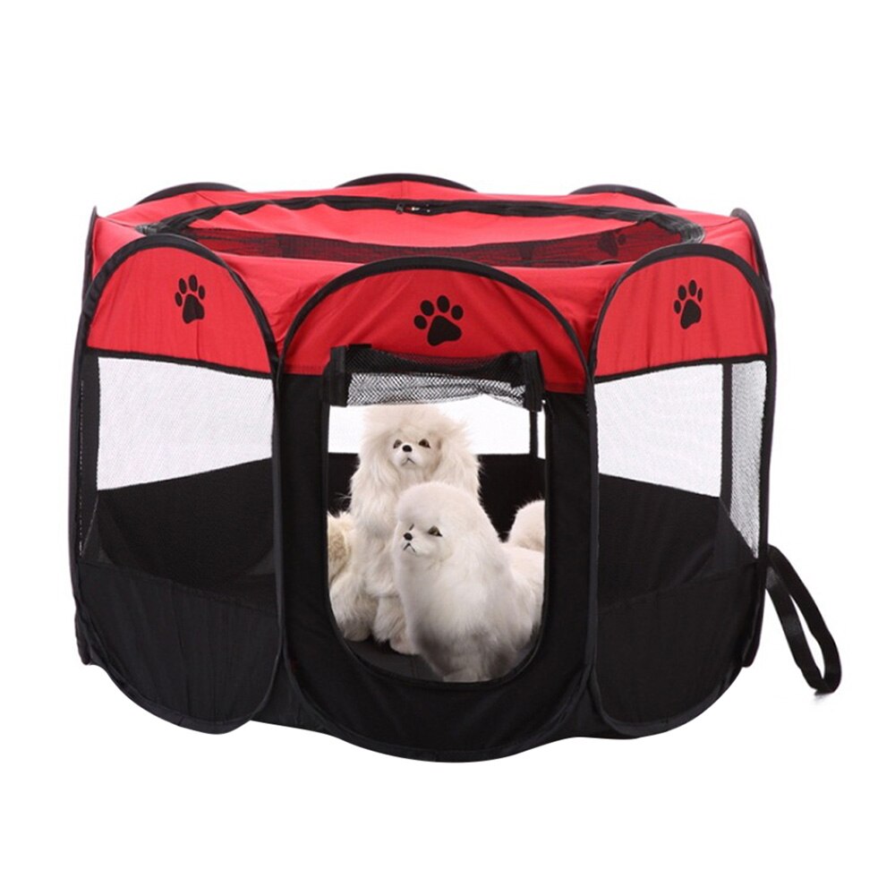 Pet Tent Portable Playpen Dog Portable Foldable Pet Playpen Pet Dog Playpen Tent Foldable Cat Cage Waterproof Dog Nest Kennel: red