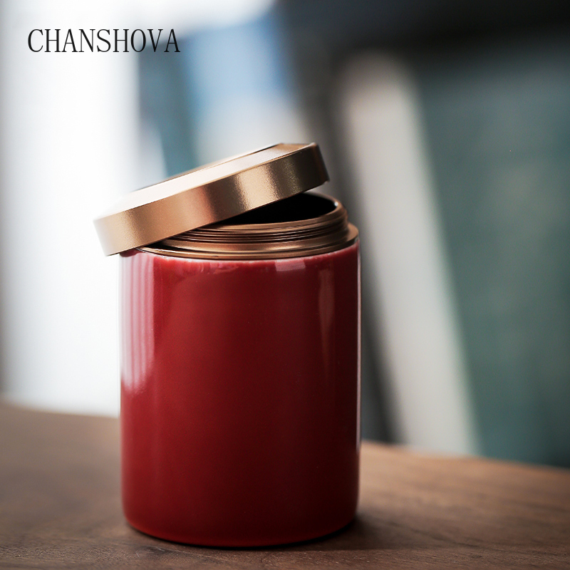 CHANSHOVA einfarbig Kleine und große Porzellan Tee Caddie kanister Versiegelt keramik glas Chinesischen Tee lagerung Kasten Container H293