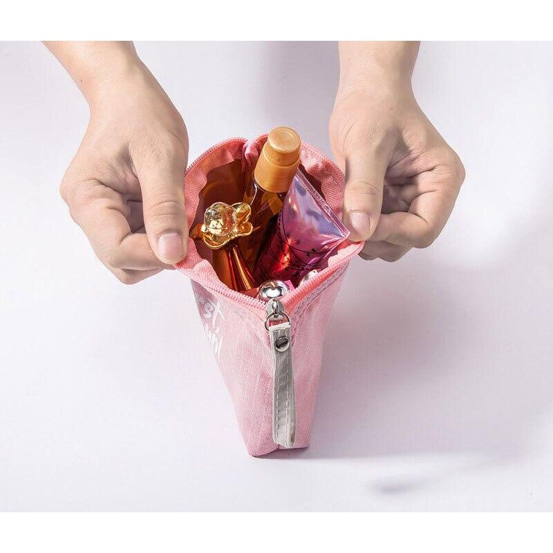 Sac à cosmétiques de voyage multifonction pour femmes, trousse de maquillage, bourse à fermeture éclair, de beauté, avec lettres imprimées