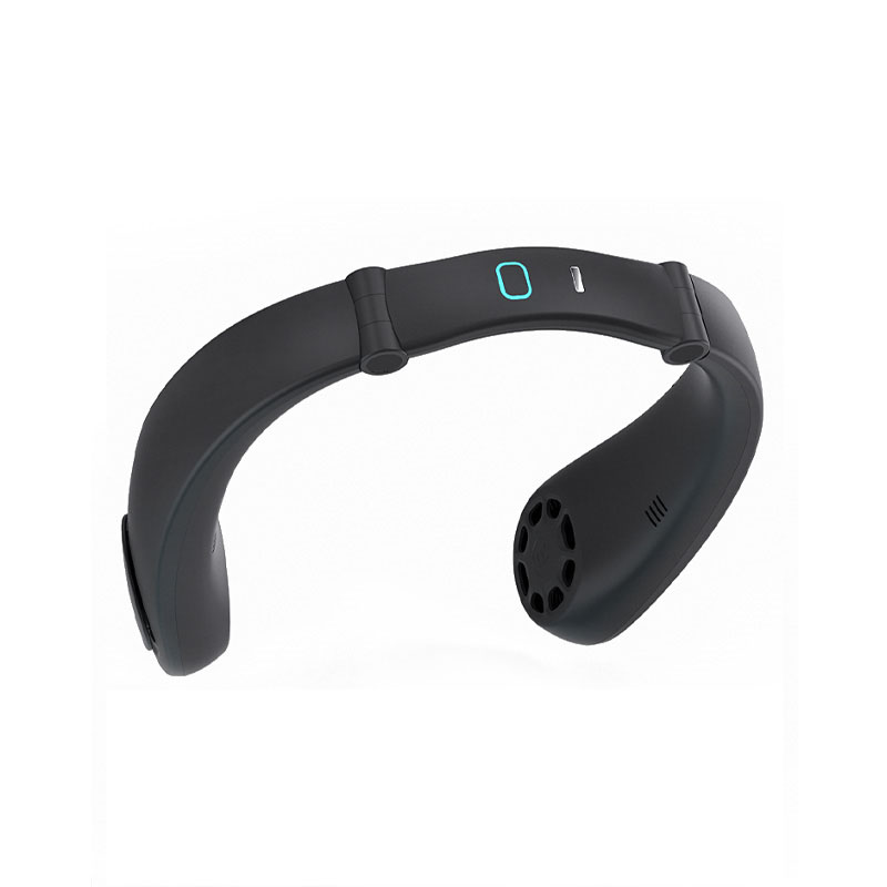 Portable Hanging Neck Fan with Bluetooth Speaker 3 Speeds USB Charging Neck Fan Wearable Music Sound Fan Super Quiet Working