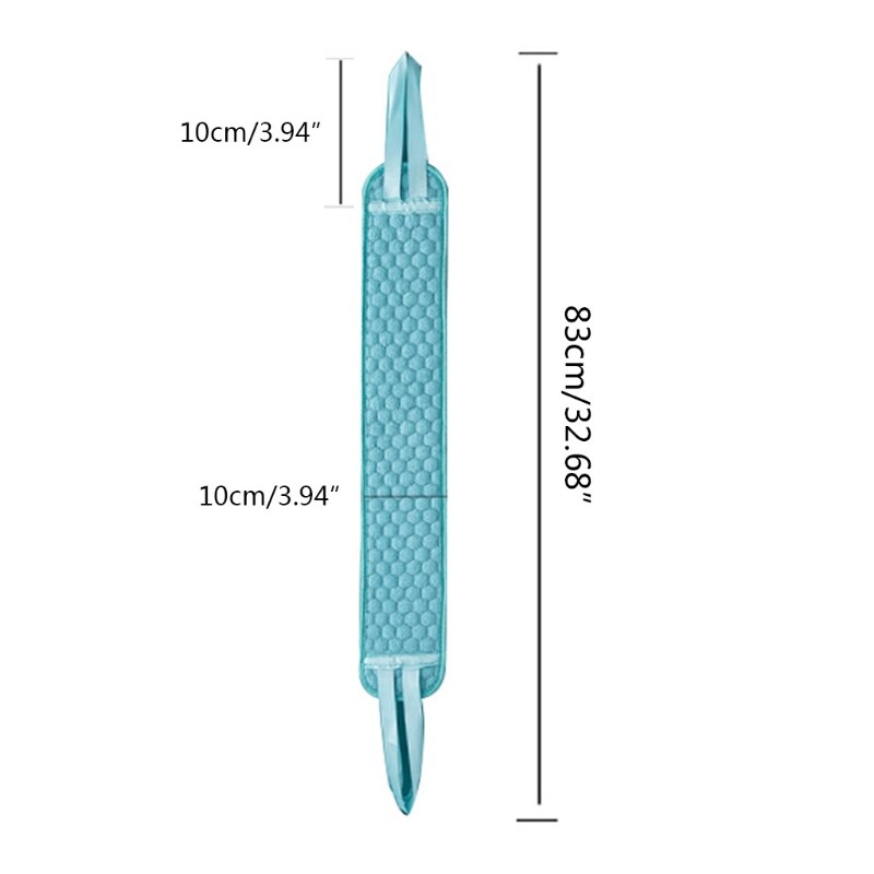 Kaksipuolinen pitkä takaisinvedettävä nauha kylpy hankauspyyhe ympäristöystävällinen helppokäyttöinen syväpuhdistava kuoriva selkäkuorinta näyttelyyn
