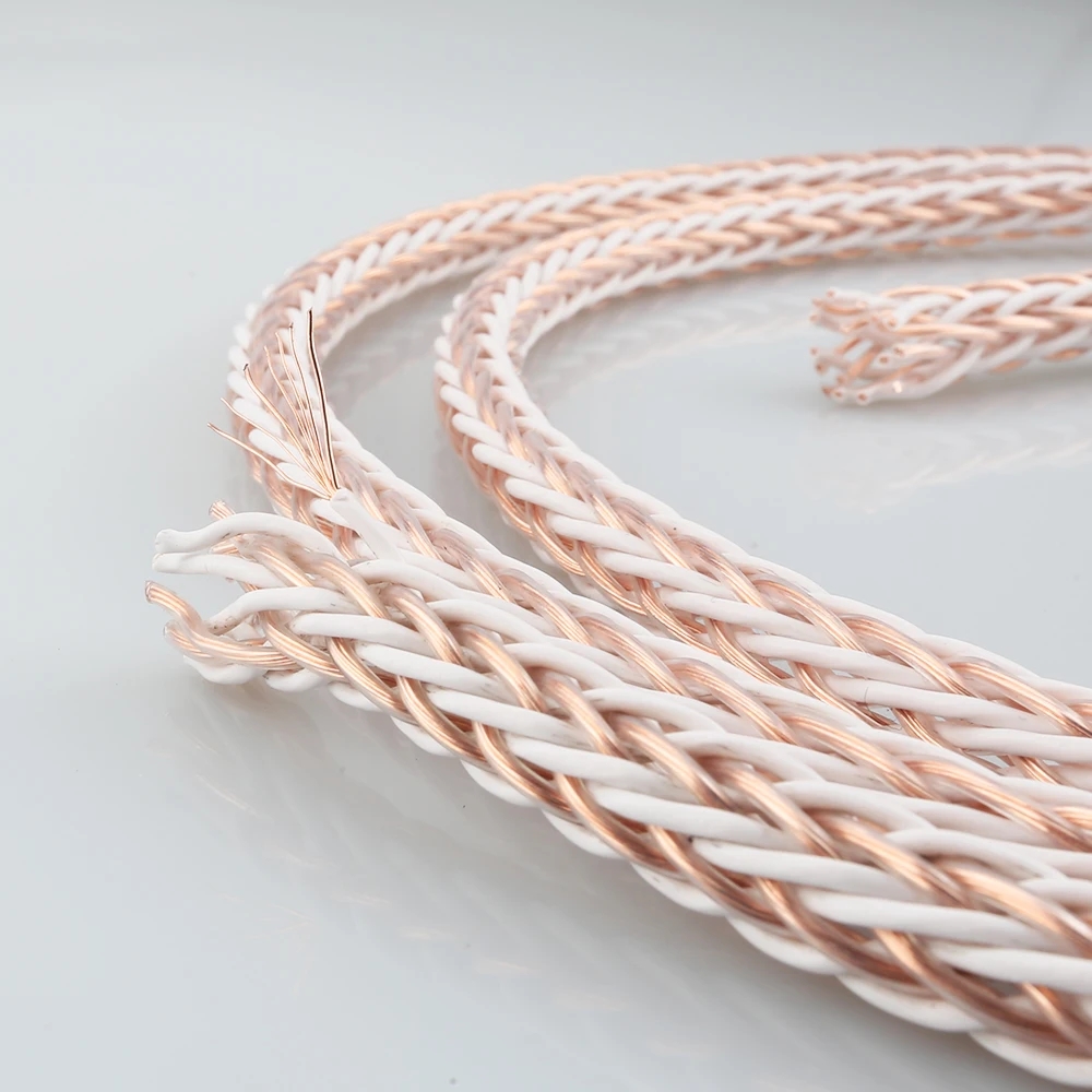 Per Meter HIFI 8TC 7N OCC Pure Copper Speaker Cable Hi-End Audio Speaker Wire Loudspeaker Cable