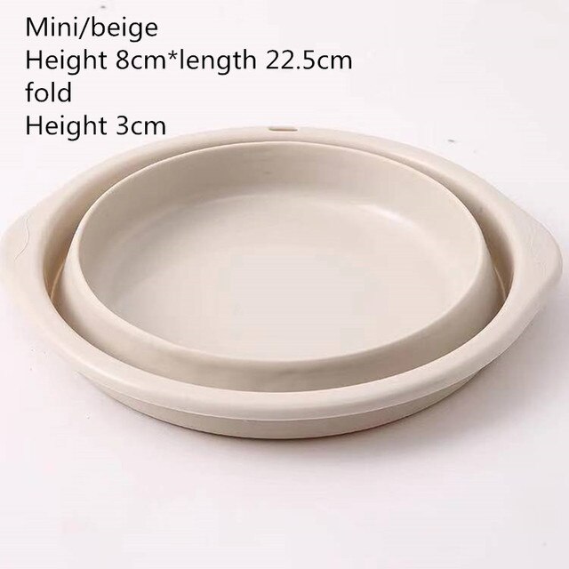 Travel portable folding basin household multi-purpose washbasin can be hung kitchen sink folding washbasin: off white mini