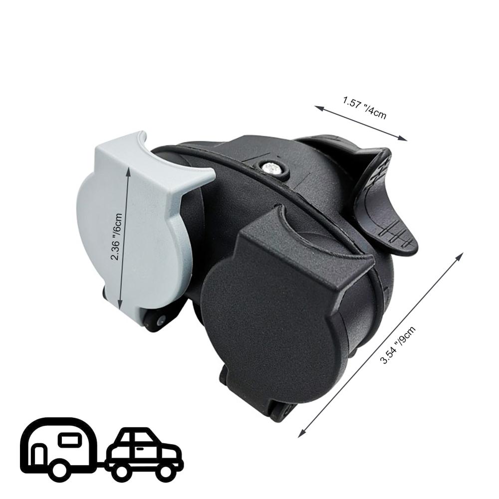 13 Pin To 7 Pin Double-head Connector RV Trailer Power Connector Plug Socket Connector Waterproof Conversion Adapter