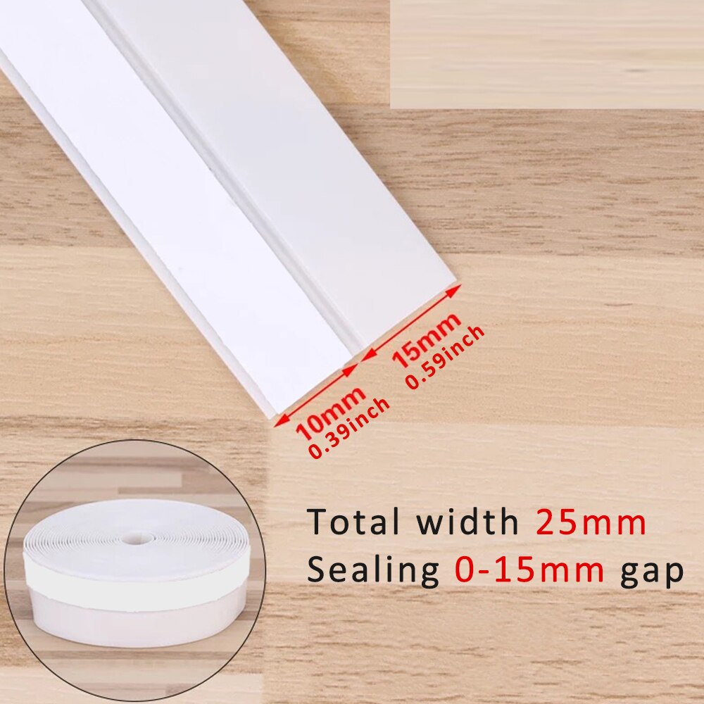 Badrum kök mögelfast vattentät silikon genomskinlig tejp diskho gap dörr toalett hörn linje tätningslist klistermärke 100*2.5cm: Default Title