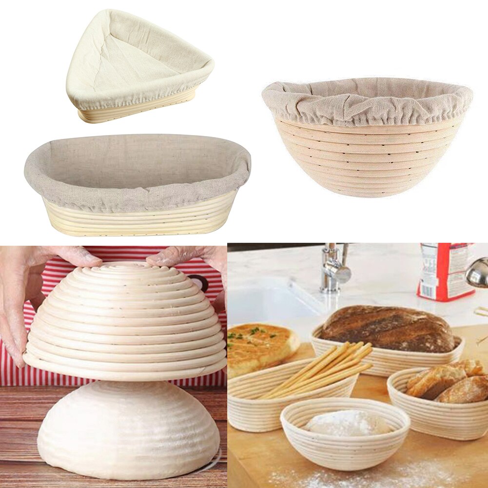 Fermentation Rattan Basket Dough Bread Proofing Proving Basket with Cover Sourdough Bread Fermentation Baskets Kitchen Bakeware
