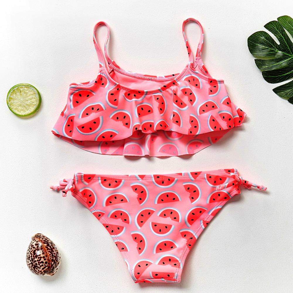 Bañador para niñas pequeñas de 2 a 9 años, traje de baño de con volantes, ropa de playa, bikini Infantil-ST108