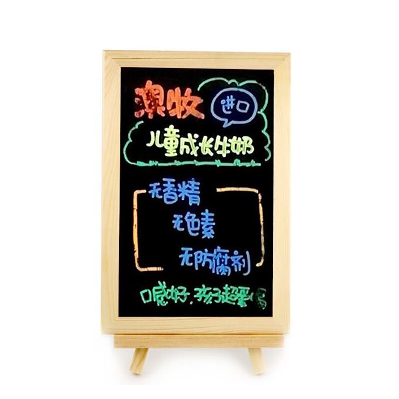 40*30cm Desktop Bulletin Bord Grenen Houten Schildersezel Dubbelzijdig Schoolbord Kids Houten Bericht Schoolbord Tekening boards