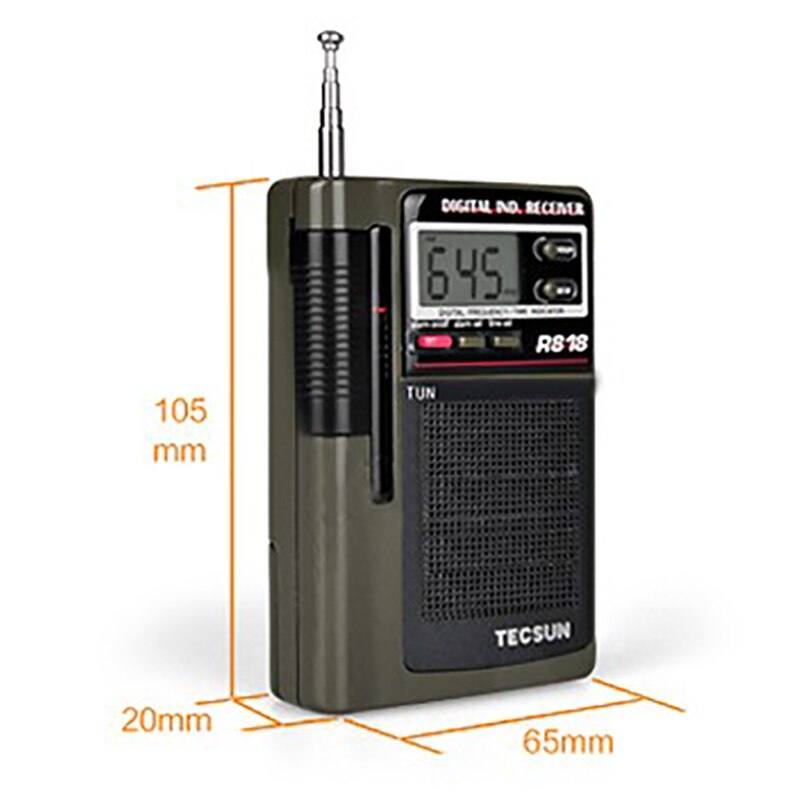 Tecsun R-818 Fm/Mw/Sw Radio Dual Conversion Wereldontvanger Radio Ontvanger Met Ingebouwde Luidspreker Internet radio Portatil