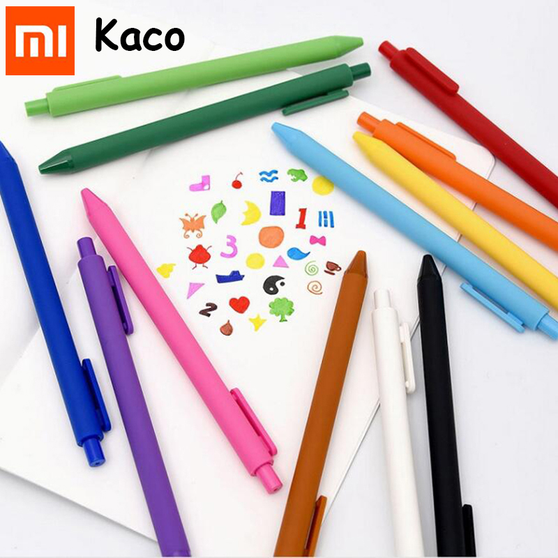 10pcs/Pack Xiaomi KACO Sign Pen 0.5mm Pen ,Signing Pen Black White ABS Plastic Smooth Ink For Student School/Office worker