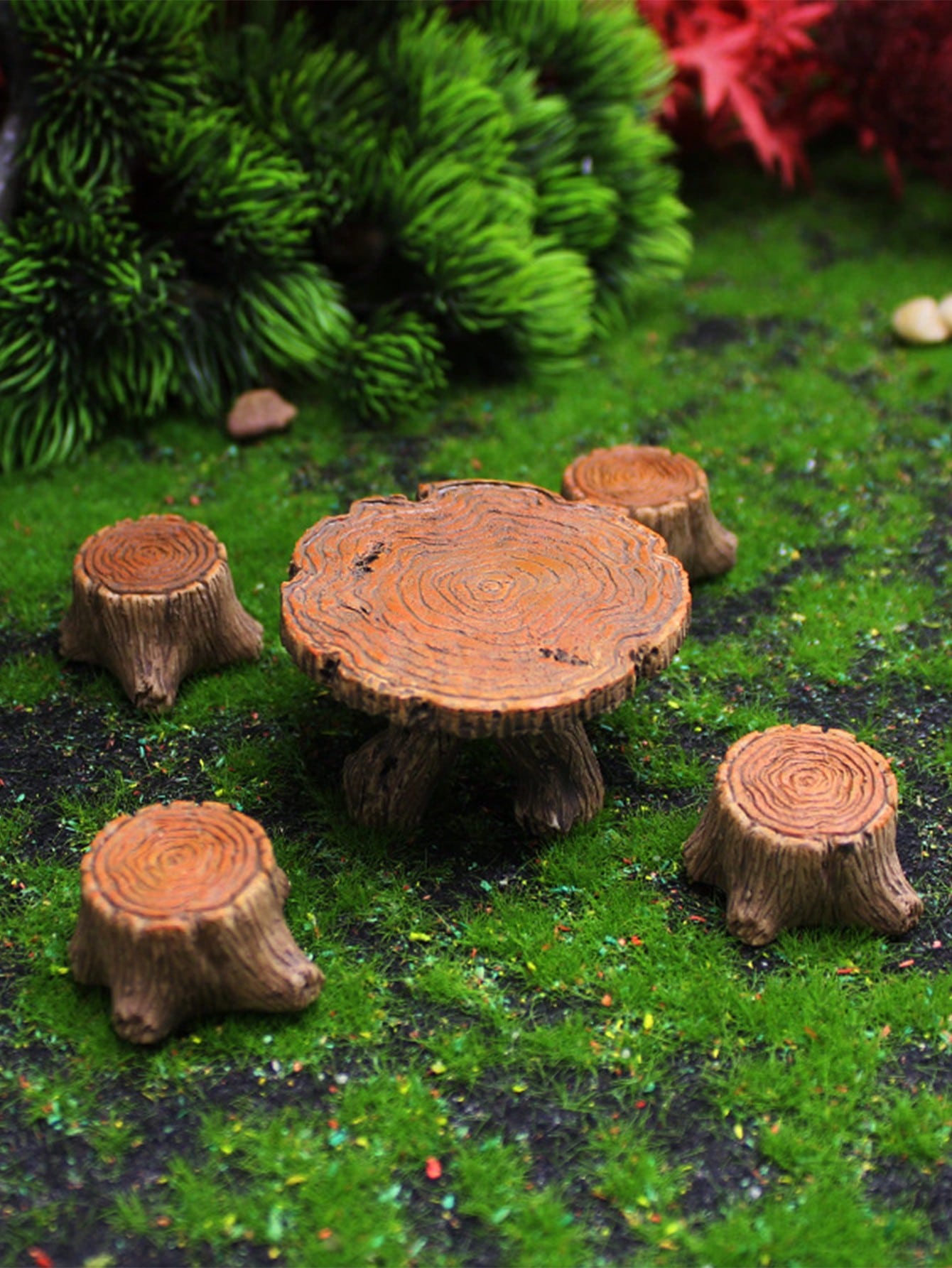 5 miniature tree stump garden art accessories resin decoration, garden landscape accessories, resin crafts