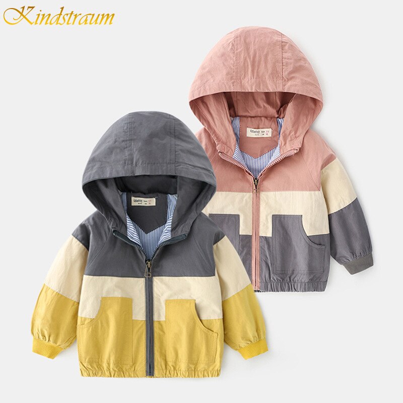 Boys Jacket Coat Spring Hooded Kids Windbreaker For Boy Patchwork Outerwear Baby Clothes infant Clothing DC161