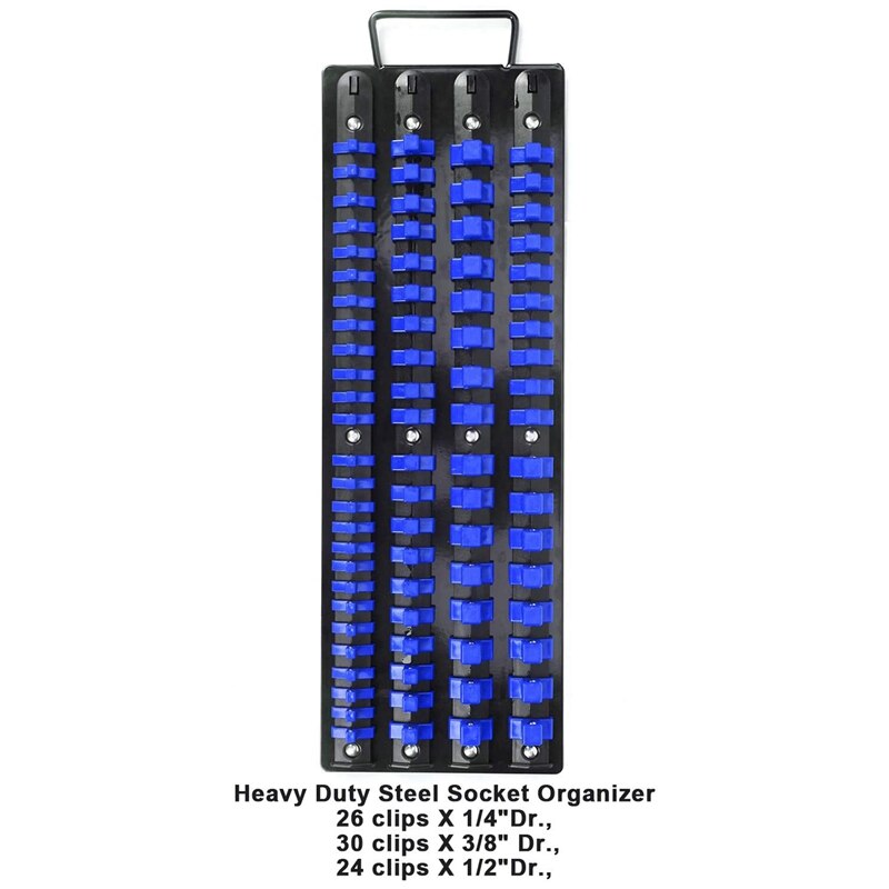 1 Piece Socket Holder, Socket Organizer Tray, Can Hold 80 Sockets (26X1/4In, 30X3/8In, 24X1/2In)