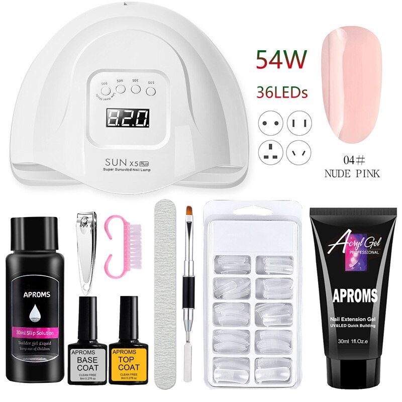 UV LED Nagel Lampe Poly Nagel Gel Erweiterung Nagel einstellen 30ML Poly Nagel Gel UV Nagel Gel Baumeister Manikübetreffend einstellen Salon Nagel Trockner Nagel Bausatz: Poly Gel einstellen 4