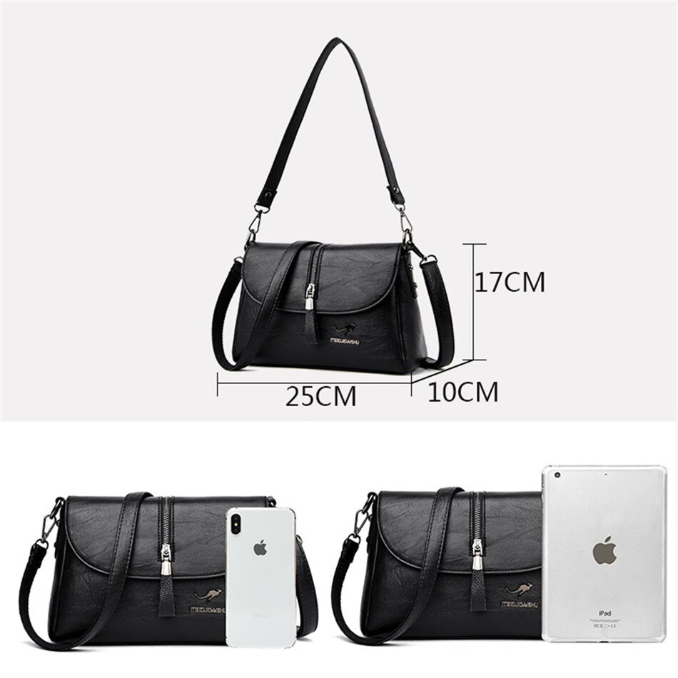 Causal kvinnor handväskor mjukt läder crossbody väskor för kvinnor liten axelremsväska dam handväska bolsos