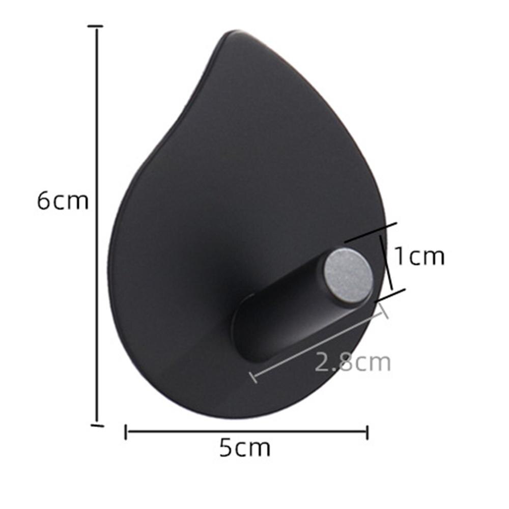 Creativity Wall Hook Stainless Steel Single Hook Self-Adhesive Coat Hook For Hanging Bathroom kitchen Home Organizer: Black B