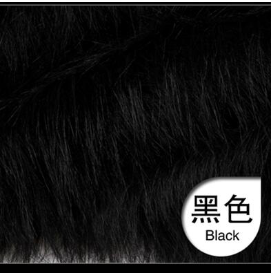 Luxe Langharige Stapel Faux Fur Stof-Diverse maten & Kleuren PLUCHE 90mm Stapel C5020: Black