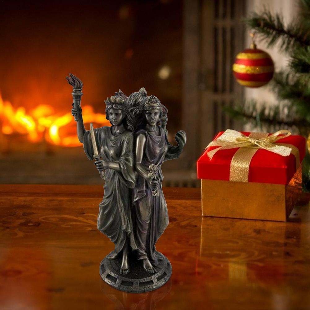 Three Goddesses Resin Statue Ancient Greek Religious Crafts Decoration Three-faced God Sculpture Ornaments Zen Decor Figure