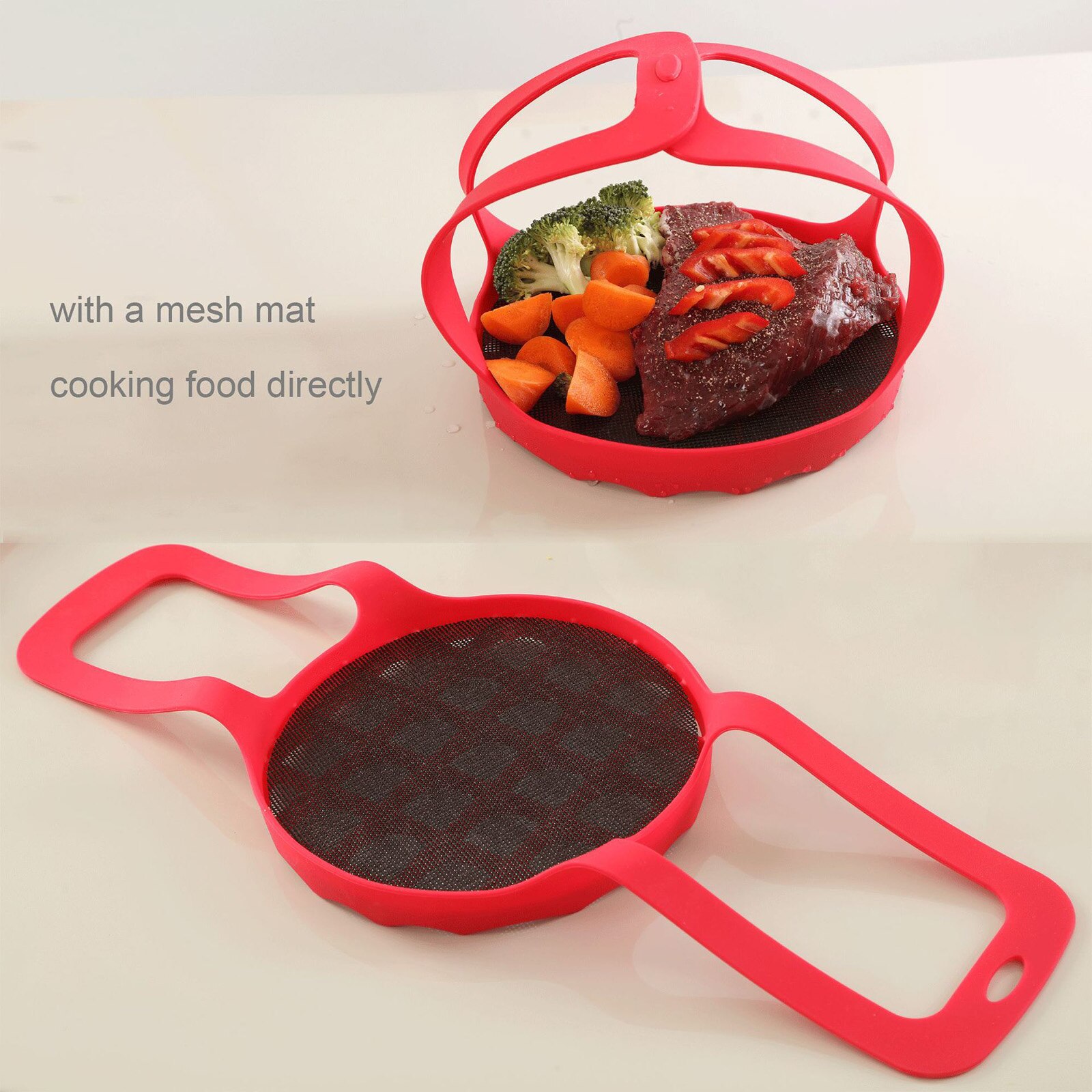 Silicone Trivet Sling Lifter For Pressure Cooker Bakeware Multi-functional Cooker Heat Resistant Egg Steamer Rack