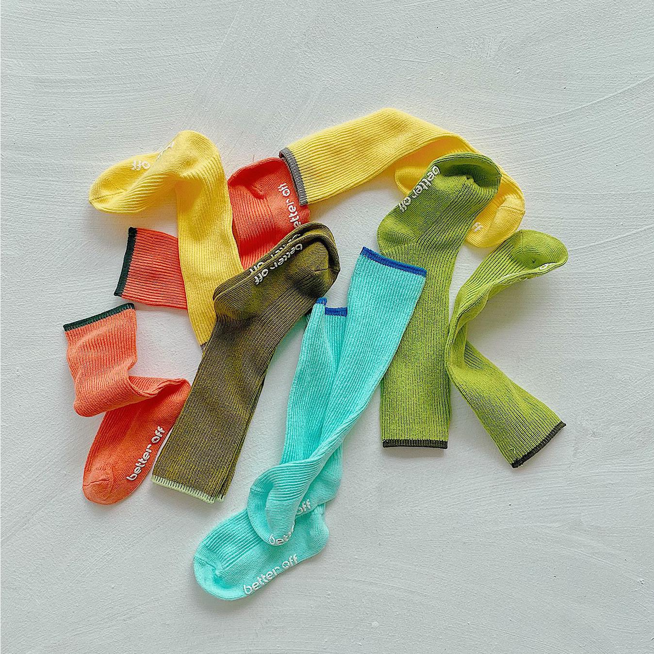 5 par/pack Casual NIÑOS Calcetines de algodón de bebé niños niñas sólida Anti-deslizamiento de la rodilla calcetines largos para 1-7Y bebé