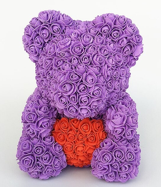 40 cm bear rose teddy bears flower rose bear DIY Christmas Valentine&#39;s Day: Purple