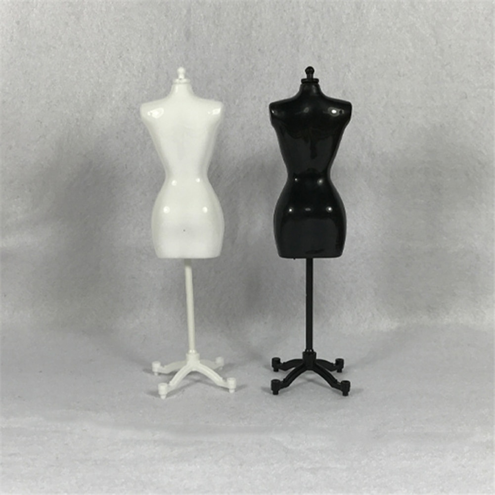 1/6 Vrouwelijke Mannequin Pop Kleding Display Stand Huis Miniatuur Scene Decor Poppenhuis Miniatuur 1:12 Wit Zwart