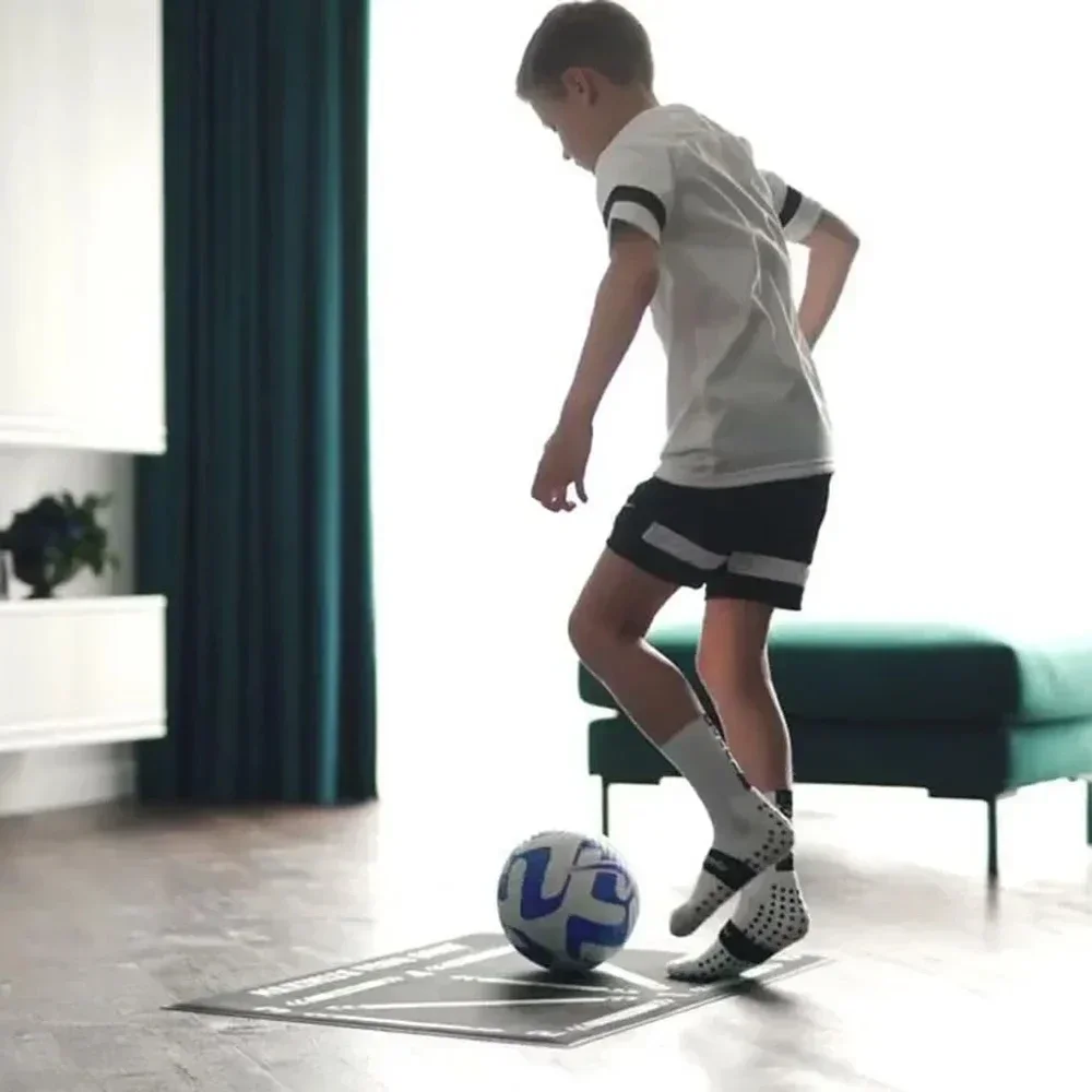 Estera de entrenamiento de fútbol, estera de entrenamiento de drible antideslizante plegable para niños y adultos, esteras de Fitness insonorizadas, equipo de entrenamiento de fútbol