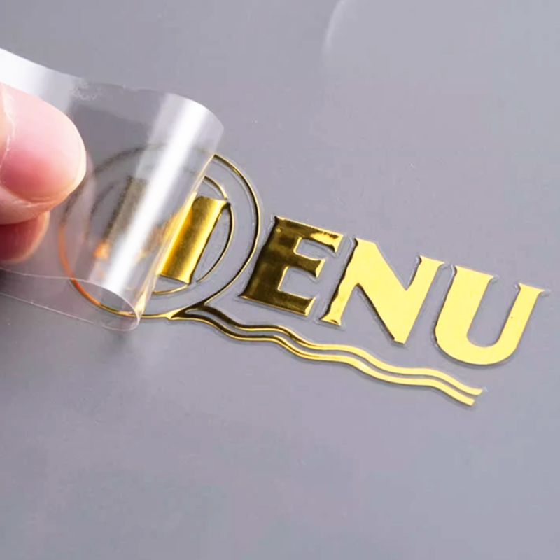 50 Stück benutzerdefinierte glänzende goldene UV-Transferaufkleber, persönliches Logo, Tasse, selbstklebendes Etikett auf Röhren für Verpackungsbeutel, Karton