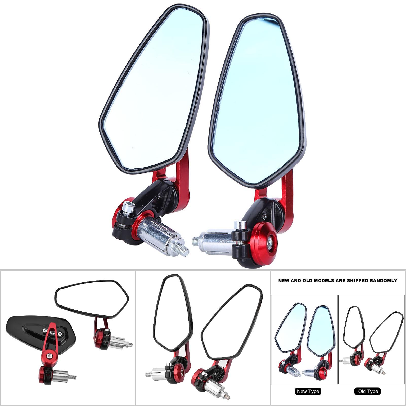 Universele Motorfiets Aluminium 7/8 "22Mm Bar Kant Achteruitkijkspiegels Rood En Blauw