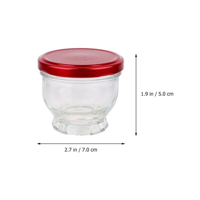 4 sztuk pudding szklana butelka żaroodporne pojemniki deserowe miód puchar Cubilose słoiki dla domu sklep (100/75ml czerwony)