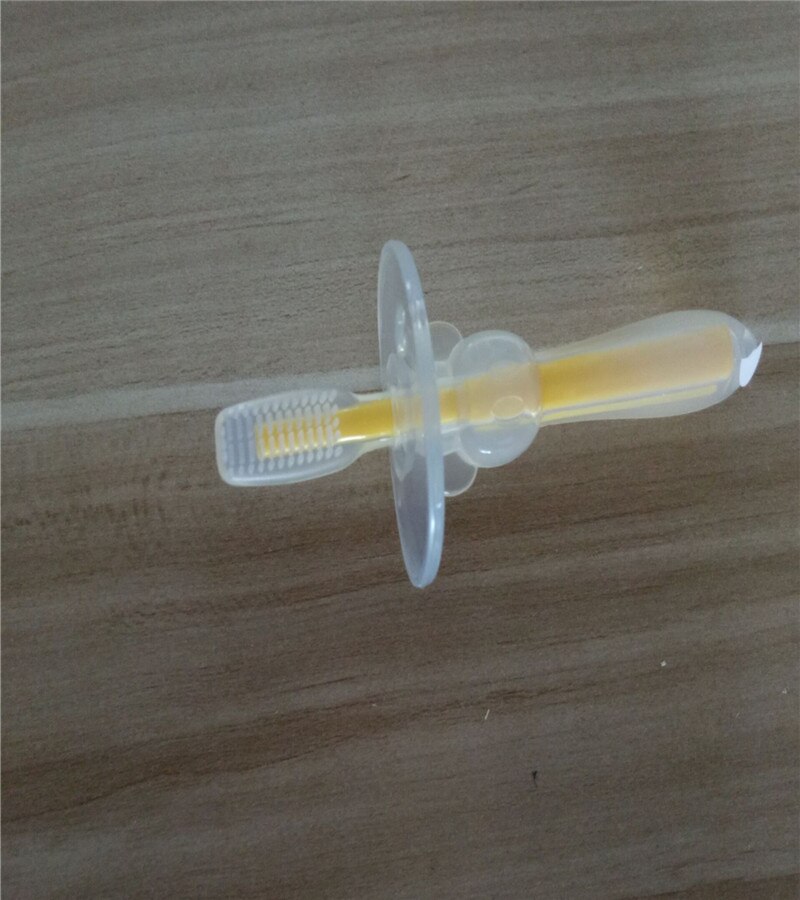 Soft-bristle Silicone Toothbrush for Infant Toddlers Children Training Protect Gums Toothbrush Baby Safe Ultra-soft Toothbrushes: yellow