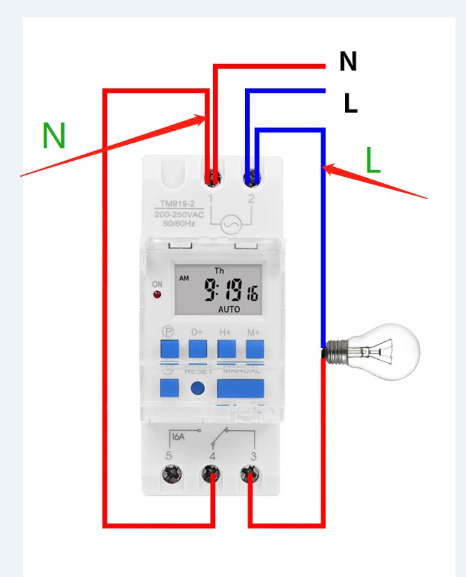 DC 24V 16A Digital LCD Timer Time Relay Programmer for Pool Gate Sprinklers Control with 1NO 1NC with Replaceable Battery