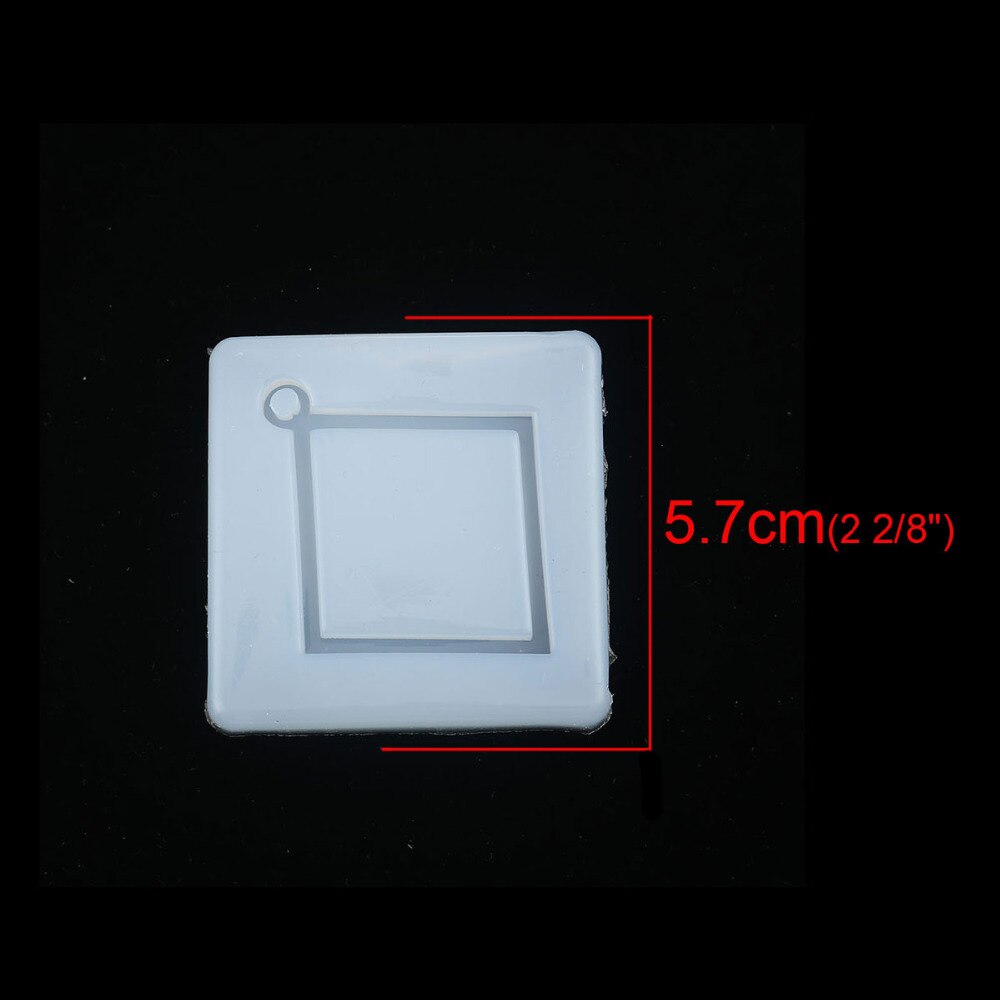 Silikoneharpiksform til smykkerfremstilling af firkantet hvid romb 57mm(2 2/8 " ) x 57mm(2 2/8 " ), 1 stk