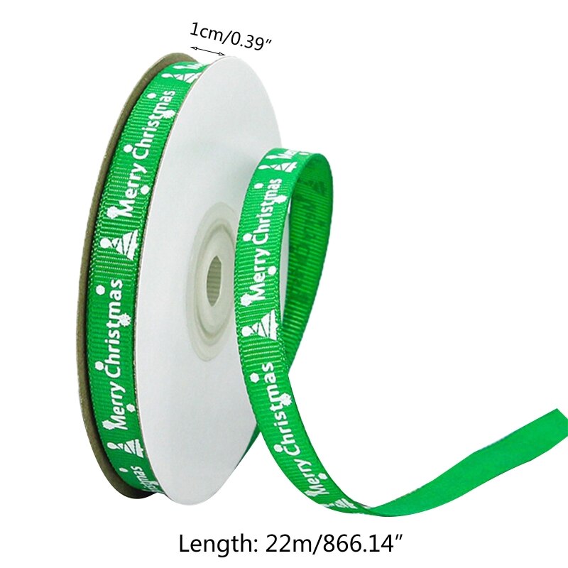10 rollos de rollo de lazo grogrén verde para manualidades embalaje para , decoración navideña, 25 yardas
