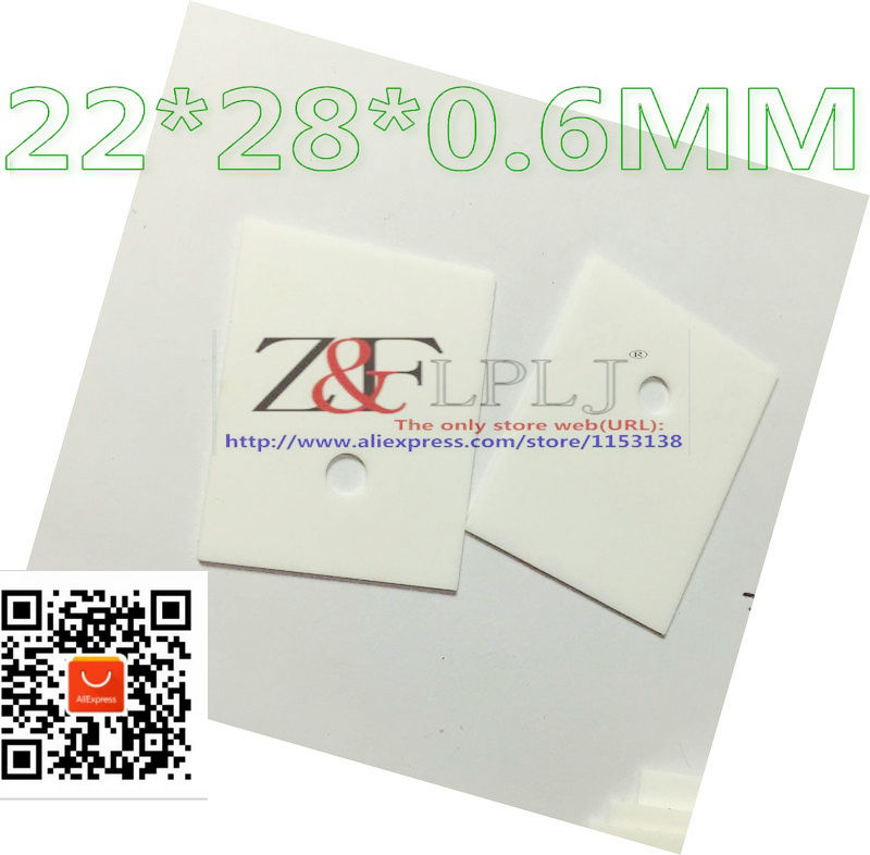 Alumina ceramic Thermal Pad for TO-264 / TO-247 Thermal insulation, insulating ceramic sheet 22*28*0.6mm/22*28*1mm 50PCS/LOT