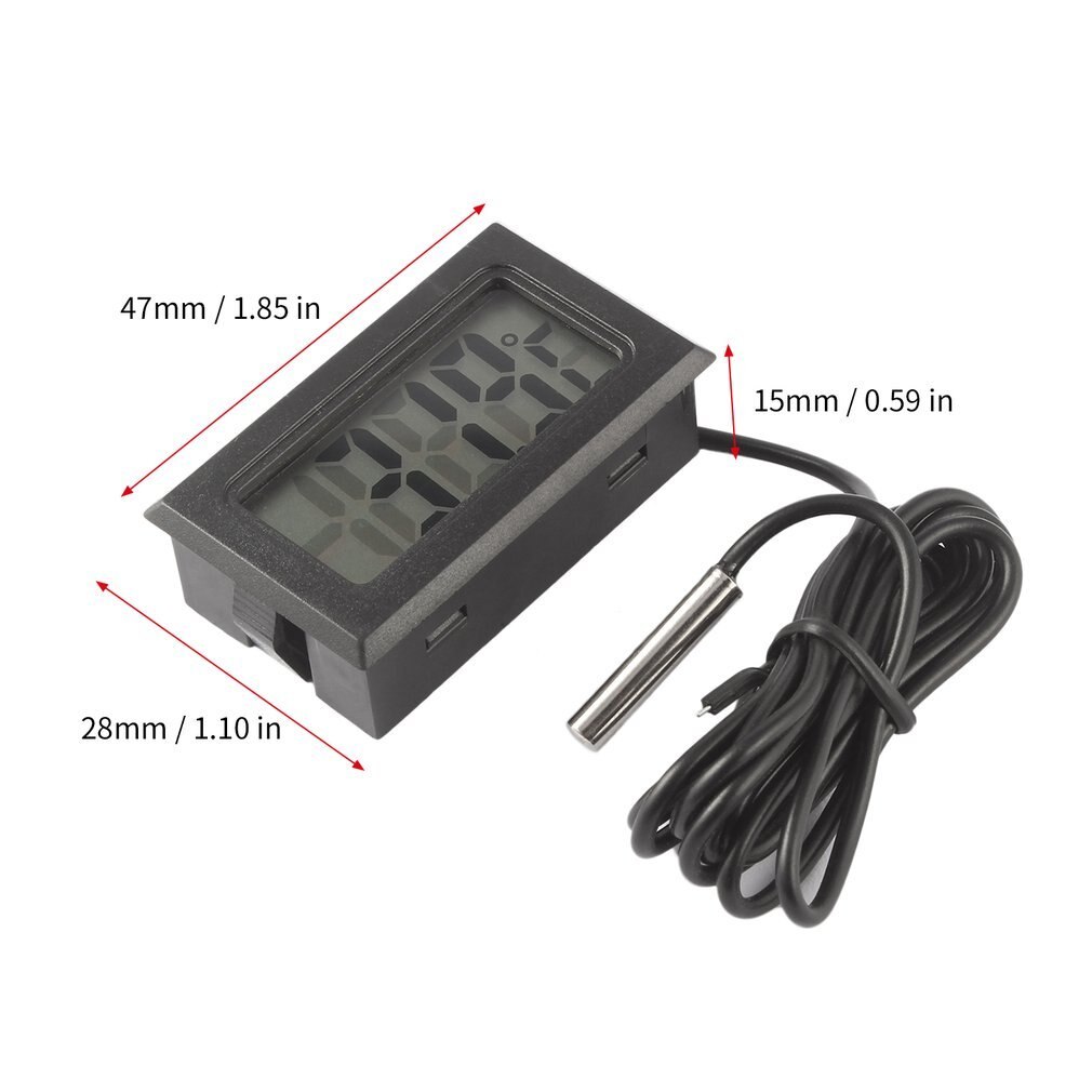 TL8009 Mini Digital LCD Thermometer for Refrigerator Fridge Freezer Temperature Black Indoor Kitchen Metasure