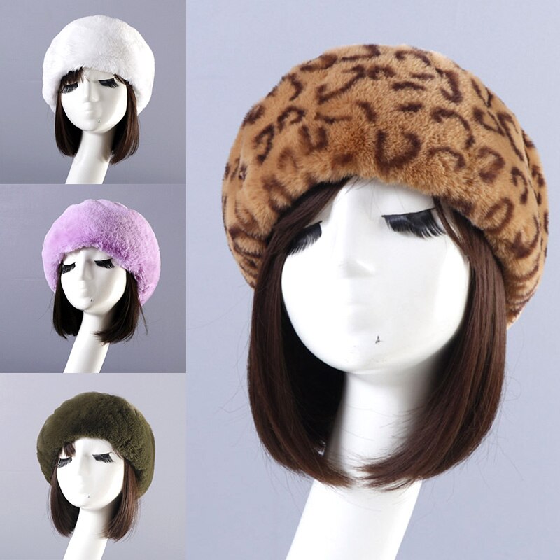 Bonnet D'hiver Femme En Fausse Fourrure - Imprimé Léopard, Doux Et Chaud, Taille Ajustable 56-58 Cm - 4