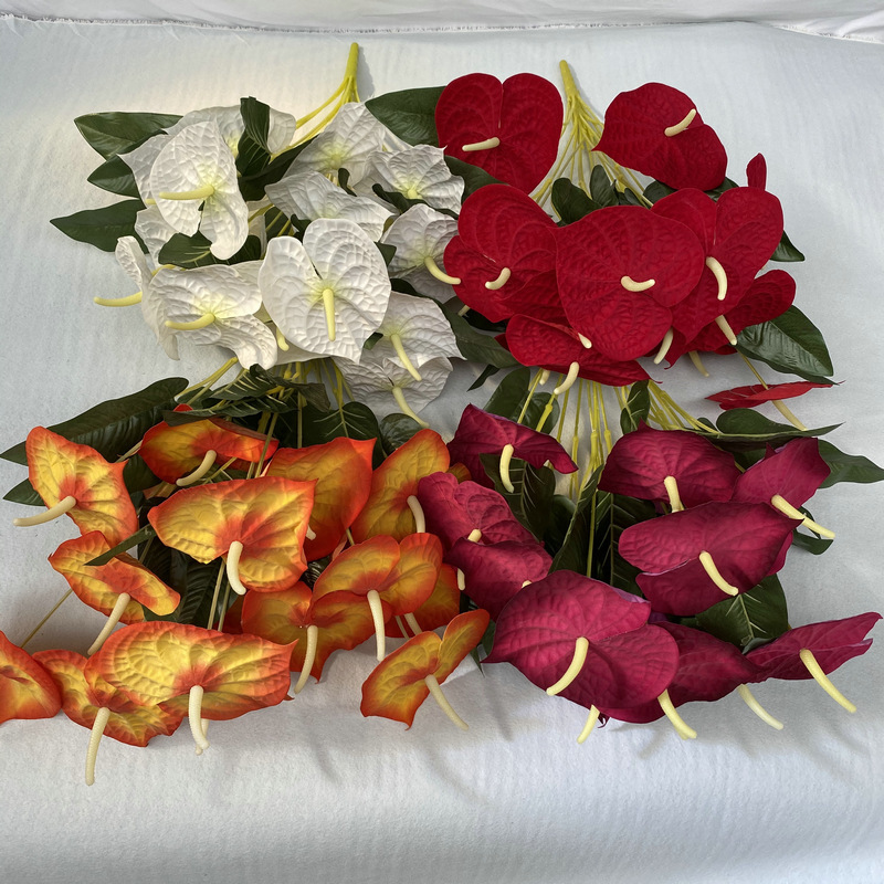 4 Bunches Tropical Artificial Flower 11 inch Mini Butterfly Orchid with 4 Silk Flower Heads and Phalaenopsis Orchids Leaves Faux Leaf Arrangement for Wedding Home Decor Flowers Garden Bonsai (White