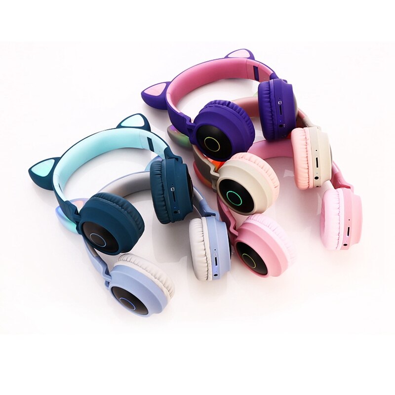 Gaming Led Hoofdtelefoon Bluetooth 5.0 Jongeren Kids Headset Voor Telefoon Pc Laptop Kinderen Headphonestf Kaart 3.5Mm Plug met Mic