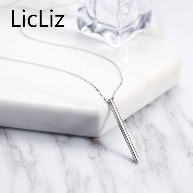 LicLiz Mode 925 Zilveren Bar Sieraden Sets Ketting Oorbellen voor Vrouwen Sterling Zilveren Sieraden Sets Oorbellen Kraag LS0004