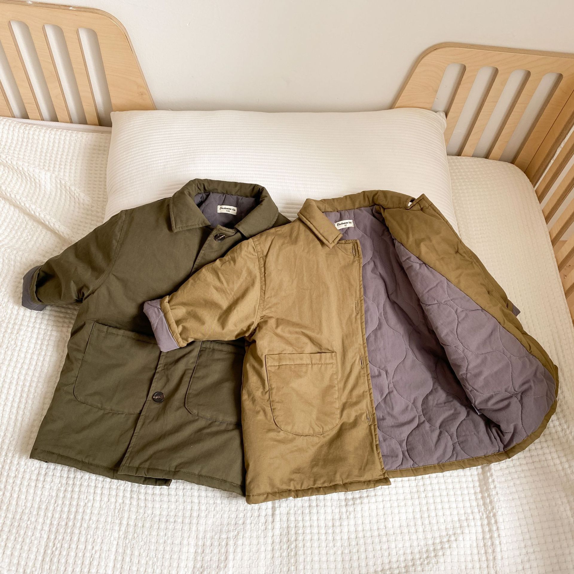 Cappotti imbottiti in cotone lungo per bambini nuovi in stile coreano inverno caldo addensare parka tinta unita capispalla Casual per bambini Unisex