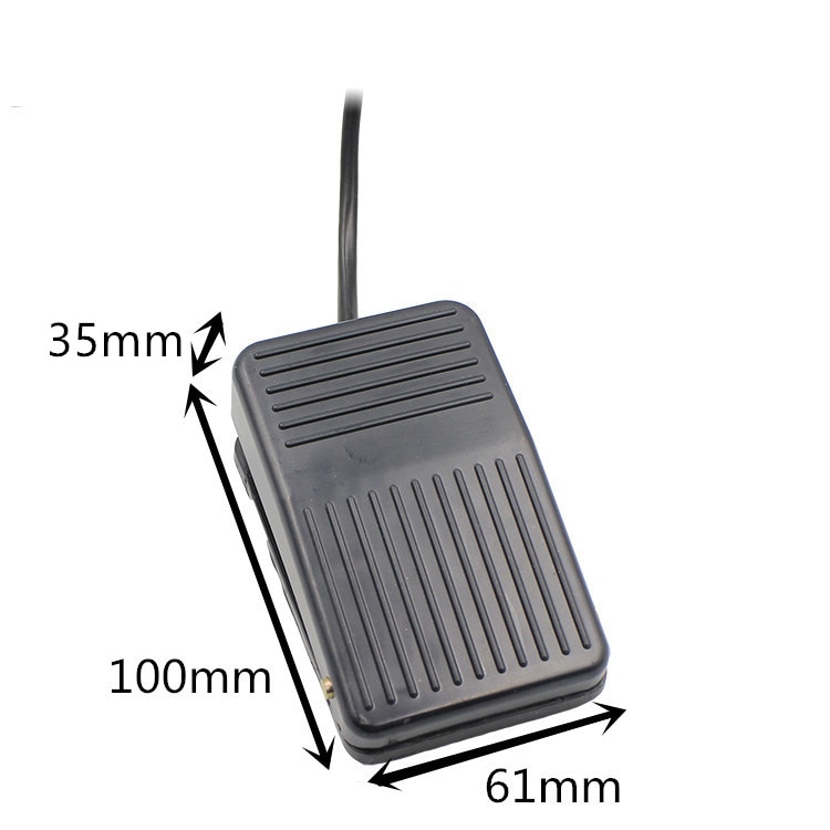 SPDT Nonslip Metal Momentary Electric Power Foot Pedal Switch Black Single Action On Off Floor Stomp Foot Switch AC 250V 10A: With 10cm Wire