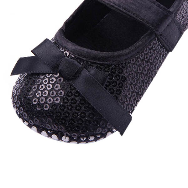 Söt baby flicka bowknot bling paljettskor spädbarn prewalker toddler skor