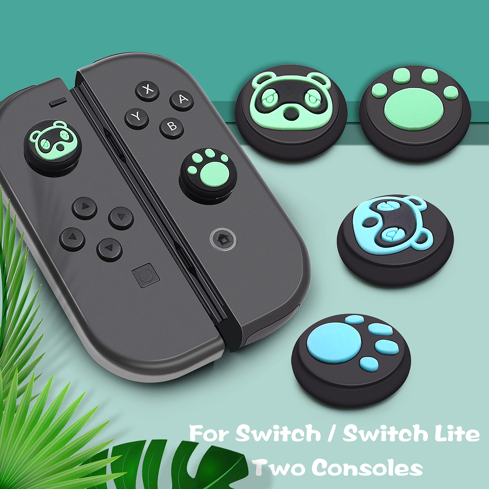 For Nintendo Switch Lite Joystick Cases Cat Paw Thumb Grip Button Cover Animal Crossing Nintend Switch Replacement Shell Pink: 12