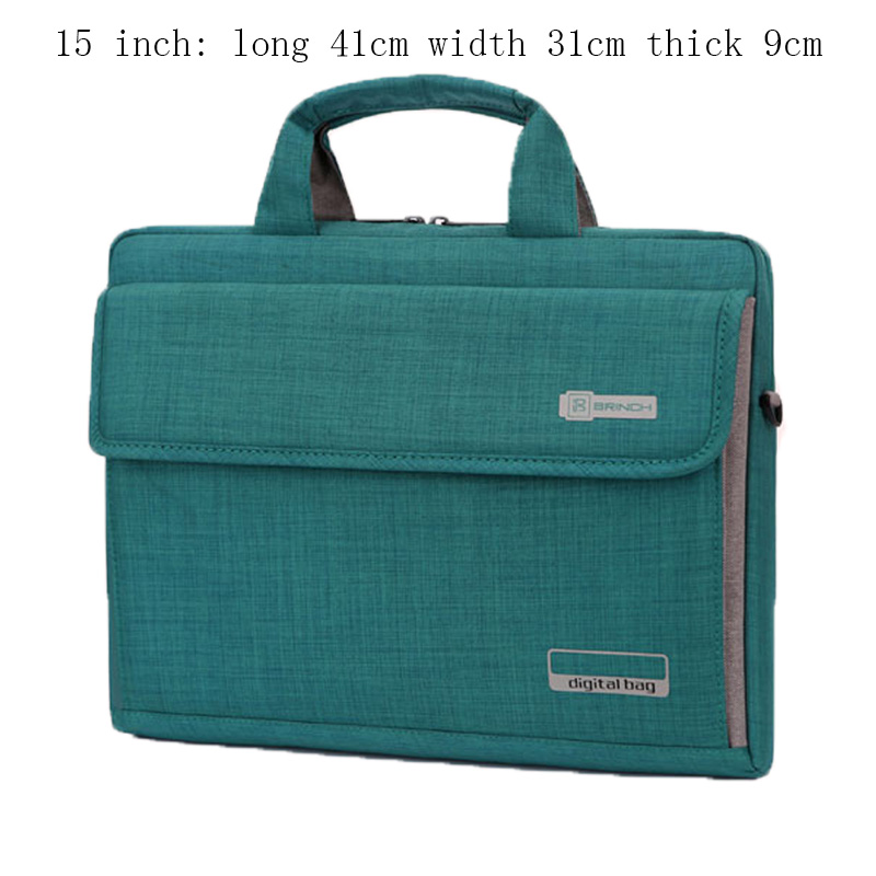 6 colores gran capacidad Nylon 13,3 14 15,6 pulgadas Portátil Bolsa maletines funda protectora bolsas B: 15inch blue green